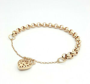 【貨物輸送無料】首飾り 9コンピュータ断層撮影法3759kベルチャーチェーンladies bracelet 9コンピュータ断層撮影法 375, 9k rose gold belcher chain filagree heart bracelet 男女兼用アクセサリー-ジュエリー・アクセサリー-ネックレス・ペンダント