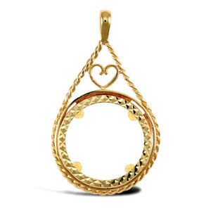 【送料無料】ネックレス　9ctロープコインペンダントforever mine 9ct gold love teardrop rope full sovereign coin mount pendant