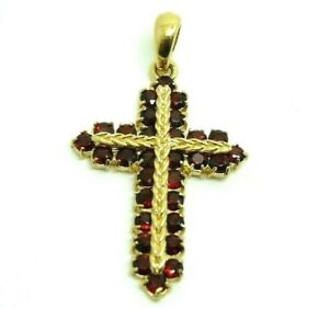 【送料無料】ネックレス　ブドウイタリア70ガーネット18 ktcrucifix vintage made in italy years 70 solid gold 18 kt with garnets｜hokushin