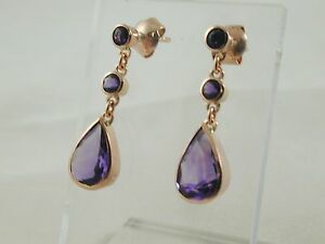 【送料無料】ネックレス　アメジストイアリング9ct350ctsamethyst drop earring 9ct rose gold tear shaped 350cts｜hokushin 56,388円