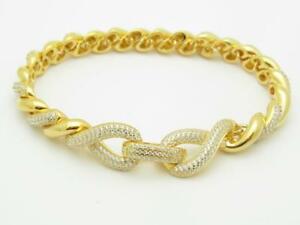 【送料無料】ネックレス　18kイェローゴールドスターリングマカロニデザインテニスブレスレットロック