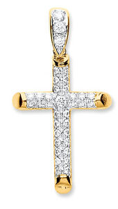 【送料無料】ネックレス　ペンダントイェローゴールドクロスcross pendant yellow gold cross pave cross