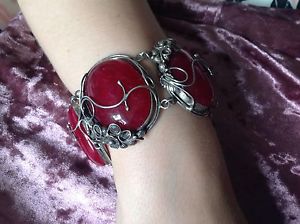 【送料無料】ネックレス　アールヌーボークオーツart nouveau cherry quartz silver bracelet