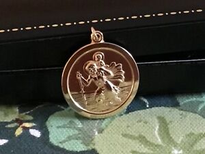 【送料無料】ネックレス　ヴィンテージゴールドセントクリストファートランスポートデザインvintage 9ct gold engraved stchristopher472gm24cmtransport design on reverse