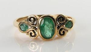 【送料無料】ネックレス　lush 9k9ct gold colombian emerald vintage ins trilogy3stone ring free resizelush 9k 9ct gold colombian emerald vintage ins