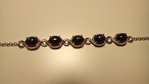 【送料無料】ネックレス　スターサファイアスターリングシルバーブレスレットstar sapphire sterling silver bracelet
