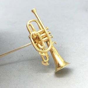 【送料無料】ネックレス　unique 9ct yellow goldjulie crosslandtrumpet tie pin19801571unique 9ct yellow gold julie crossland trumpet tie pin 1980s