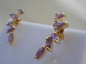 【貨物輸送無料】首飾り デザイナーパープルサファイアイヤリングドロップlimited edition designer natural purple sapphire drop gold earrings 男女兼用アクセサリー-ジュエリー・アクセサリー-ネックレス・ペンダント