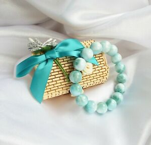 【送料無料】ネックレス　ストレッチブレスレットグレードドミニカブレスレットlarimar stretch bracelet aaa grade 13mm dominican larimar bracelet