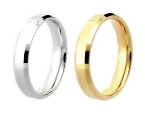 【送料無料】ネックレス　3mm6mm9ctホワイトゴールドコート9ct yellow white gold flat court with grooved bevelled edge wedding ring 3mm6mm