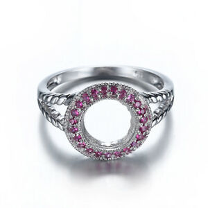 【送料無料】ネックレス　10kホワイトゴールドsemipave2ctルビーfineringbrilliant 10k white gold round semi mount pave2ct rubies women elegant finering