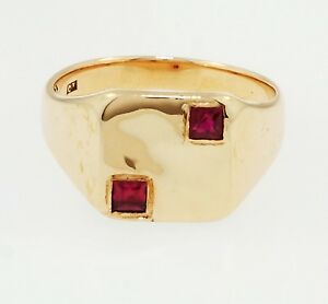 【送料無料】ネックレス　ローズゴールドプリンセスカットリングサイズヘッド14ct rose gold princess cut rubellite signet ring size u 11x11mm head