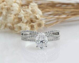 【貨物輸送無料】首飾り 165 tcwクリスホワイトゴールドセットオーバルカット165 tcw criss cross oval cut bridal wedding ring set インチ white gold for women ジュエリー・アクセサリー-男女兼用アクセサリー-ネックレス・ペンダント