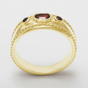 【送料無料】ネックレス　z9ctイェローゴールドガーネットwomensサイズjsolid 9ct yellow gold natural garnet womens trilogy ring sizes j to z