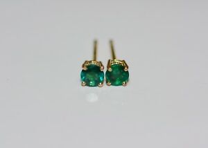 【送料無料】ネックレス　エメラルドイアリング18ctイェローゴールドemerald earrings 18ct yellow gold stud hallmarked