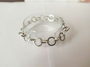【送料無料】ネックレス　ホワイトゴールドリングチェーンリンクブレスレット9ct white gold rings chain link bracelet