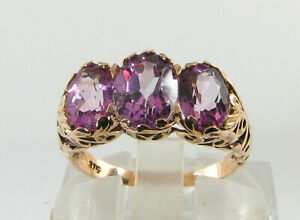 【送料無料】ネックレス　big 9k 9ct rose gold pink topaz trilogy3stone art deco ins ring free resizebig 9k 9ct rose gold pink topaz trilogy 3 stone