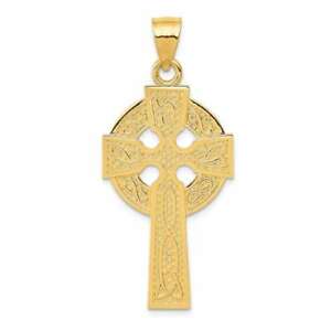 【送料無料】ネックレス　14kイェローゴールドケルトペンダントk623314k yellow gold polished celtic cross pendant k6233 57,588円
