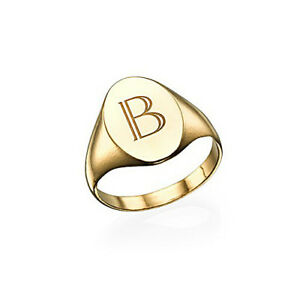 【送料無料】ネックレス パーソナライズゴールドpersonalised gents 9ct gold hallmarked oval signet ring choose your initial|hokushin