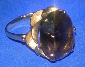 【送料無料】ネックレス イエローゴールドスモーキークオーツリングサイズsecondhand 9ct yellow gold large oval smoky quartz ring size n|hokushin