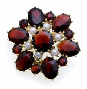 【送料無料】ネックレス　ブローチゴールドガーネットブローチbrooch m granat cultured pearls gold 333 garnet brooch 39153grzp