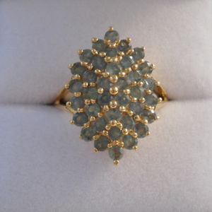 【送料無料】ネックレス アレクサンドライトゴールドクラスタリング158ct certified alexandrite gold cluster ring|hokushin