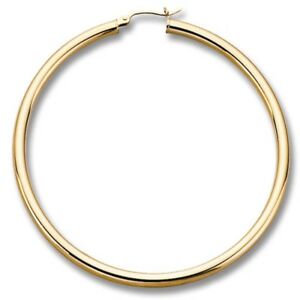 【送料無料】ネックレス　イエローゴールドプレーンフープイヤリング9ct yellow gold plain hoop earrings｜hokushin 59,388円