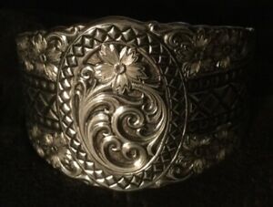 【送料無料】ネックレス モンタナスターリングシルバーグラムカフブレスレットpure montana sterling silver 635 grams 6 34 flower cuff bracelet * exquisite|hokushin