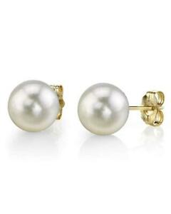 【送料無料】ネックレス　アコヤｋゴールドスタッドイヤリング8085mm white akoya cultured pearl stud earrings in 18k gold aa quality｜hokushin 57,189円