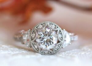 【送料無料】ネックレス 205 ブリリアントカットmoissanite9kホワイトゴールドct205 ct white brilliant cut moissanite bridal engagement ring 9k white gold|hokushin