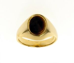 【送料無料】ネックレス　イエローゴールドキャッツアイ9ct yellow gold tigers eye signet ring｜hokushin