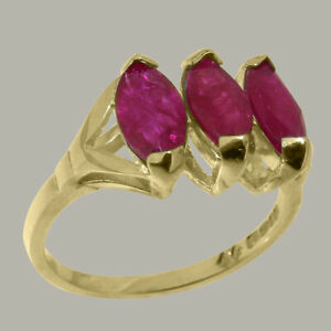 【送料無料】ネックレス ソリッドイエローゴールドルビーリングサイズsolid 9ct yellow gold natural ruby womens trilogy ring sizes j to z|hokushin