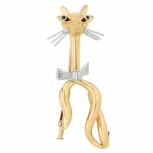 【送料無料】ネックレス　イエローホワイトゴールドエメラルドブローチ18k yellow amp; white gold 2 emeralds brooch｜hokushin 56,639円