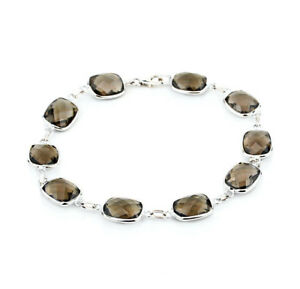 【送料無料】ネックレス kホワイトゴールドブレスレットクッションカットスモーキートパーズインチ14k white gold gemstone bracelet with cushion cut smoky topaz 75 inches|hokushin