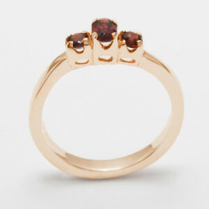 【送料無料】ネックレス　ローズゴールドガーネットリングサイズ9ct rose gold natural garnet womens trilogy ring sizes j to z｜hokushin