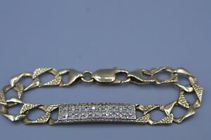 【送料無料】ネックレス ゴールドブレスレット9ct gold cz childrens id curb bracelet|hokushin