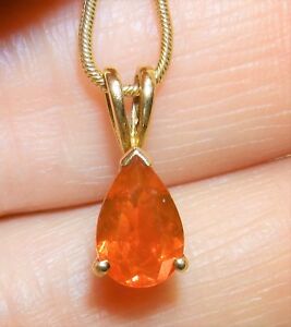 【送料無料】ネックレス 18ct 18 ct yellow gold pear shaped fireopal tear drop pendant 18ct snake chain18ct 18 ct yellow gold pear shaped fire opal|hokushin
