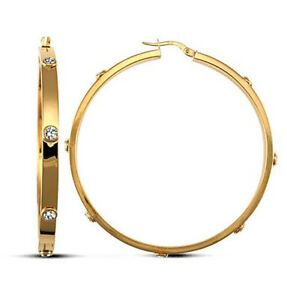 【送料無料】ネックレス　ファッションイエローゴールドソリッドフープイヤリングセットfashion 9ct yellow gold solid womens cz set hoop earrings 507mm｜hokushin 58,839円