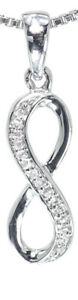 【送料無料】ネックレス　ホワイトゴールドペンダントｃｔinfinity pendant in white gold 007 ct｜hokushin