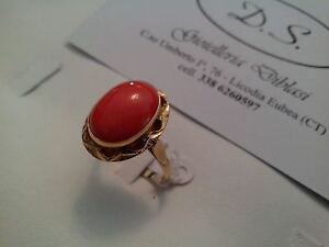 【送料無料】ネックレス ソリッドkイエローゴールドイタリアリングsolid 18k yellow gold and coral ring made in italy|hokushin