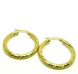 【送料無料】ネックレス　イヤリングソリッドゴールドアレッツォフープイヤリングearrings used reconditioned solid gold 18 kt unoaerre arezzo hoop earrings｜hokushin 108,980円