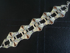 【送料無料】ネックレス スターリングスコットランドアールデコエナメル パットチェイニー1980sattractive sterling silver scottish art deco enamel bracelet pat cheney 1980s|hokushin