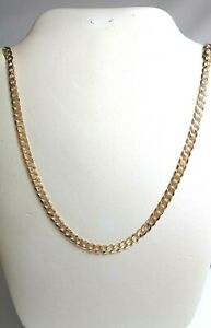 【送料無料】ネックレス　ゴールドインチフラットチェーンソリッドゴールド9ct gold 20 flat curb chain solid gold not filled or plated｜hokushin 62,139円