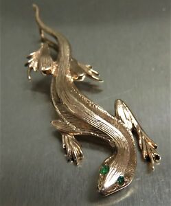【送料無料】ネックレス　ヴィンテージゴールドリザードペンダントドロップvintage 9ct gold lizard pendant 48 cms drop xbbod｜hokushin