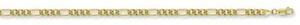 【送料無料】ネックレス　7インチ9ctイェローゴールドフィガロチェーン9ct yellow gold figaro chain bracelet 7 inch｜hokushin