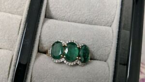 【送料無料】ネックレス　エメラルドリングミナスジェライスエメラルドジルコンゴールドgemporia emerald ring minas gerais emerald zircon 9ct gold｜hokushin