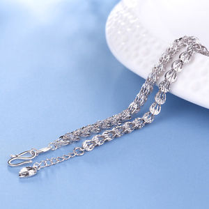 【送料無料】ネックレス　18cmプラチナ950スペシャルリンクチェーン platinum 950 special feather shape link chain bracelet 18cm long｜hokushin