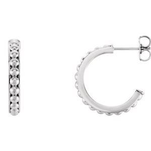 ネックレス ホワイトゴールドフープビーズイヤリング18mm jhoop beaded earrings in 14k white gold ネックレス ホワイトゴールドフープビーズイヤリング18mm jhoop beaded earrings in 14k white gold