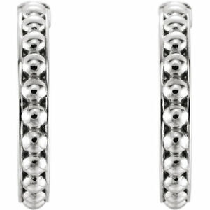 ネックレス ホワイトゴールドフープビーズイヤリング18mm jhoop beaded earrings in 14k white gold ネックレス ホワイトゴールドフープビーズイヤリング18mm jhoop beaded earrings in 14k white gold