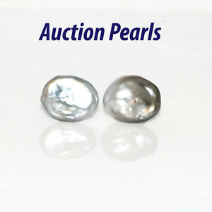 【送料無料】ネックレス　タヒチバロックパールスタッドイヤリングtahitian keshi baroque pearl stud earrings 18kt 13 mm｜hokushin